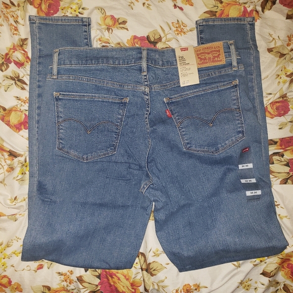 Levis 710 Blue Sz 31&32 Stretch Ankle Super Skinny - Picture 5 of 8